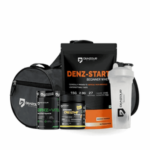 Beginner Performance Stack | Denz-Start Whey + Micronised Creatine 122g + Denz-Vita + Shaker + Duffle Bag