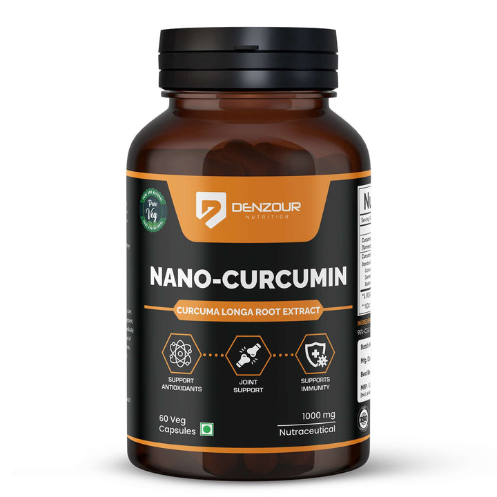 Denzour Nutrition Nano-Curcumin | with 95% Curcuminoids & 60 Capsules | 1000mg Curcumin