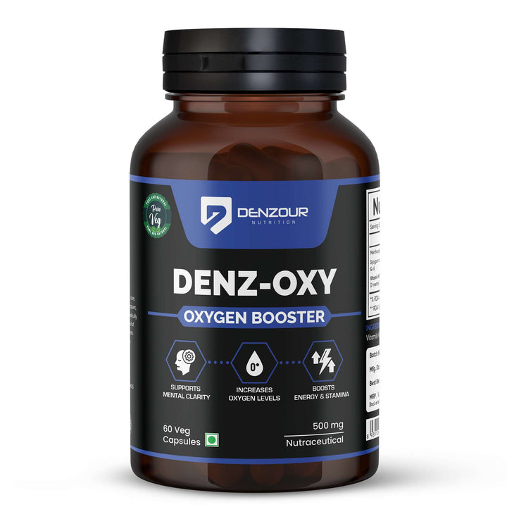 Denzour Nutrition Oxygen Booster 500mg | 60 Capsules | Boost Energy & Stamina