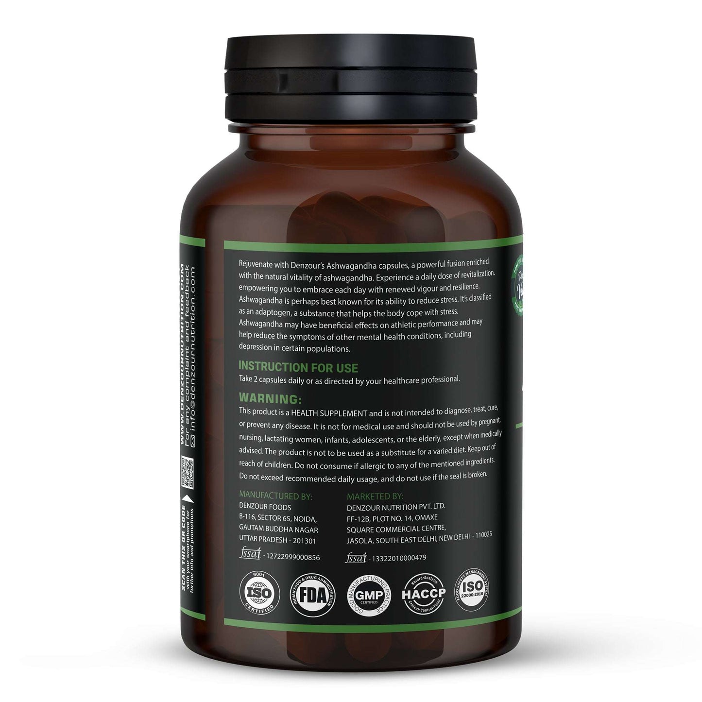 Ashwagandha Capsules - 60 | Organic Extract | Reduces Stress & Anxiety 1000mg