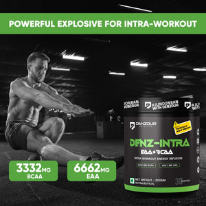 Denz-Intra BCAA + EAA Powder | Intra Workout | 3332mg BCAA & 6663mg EAA | Pure Veg