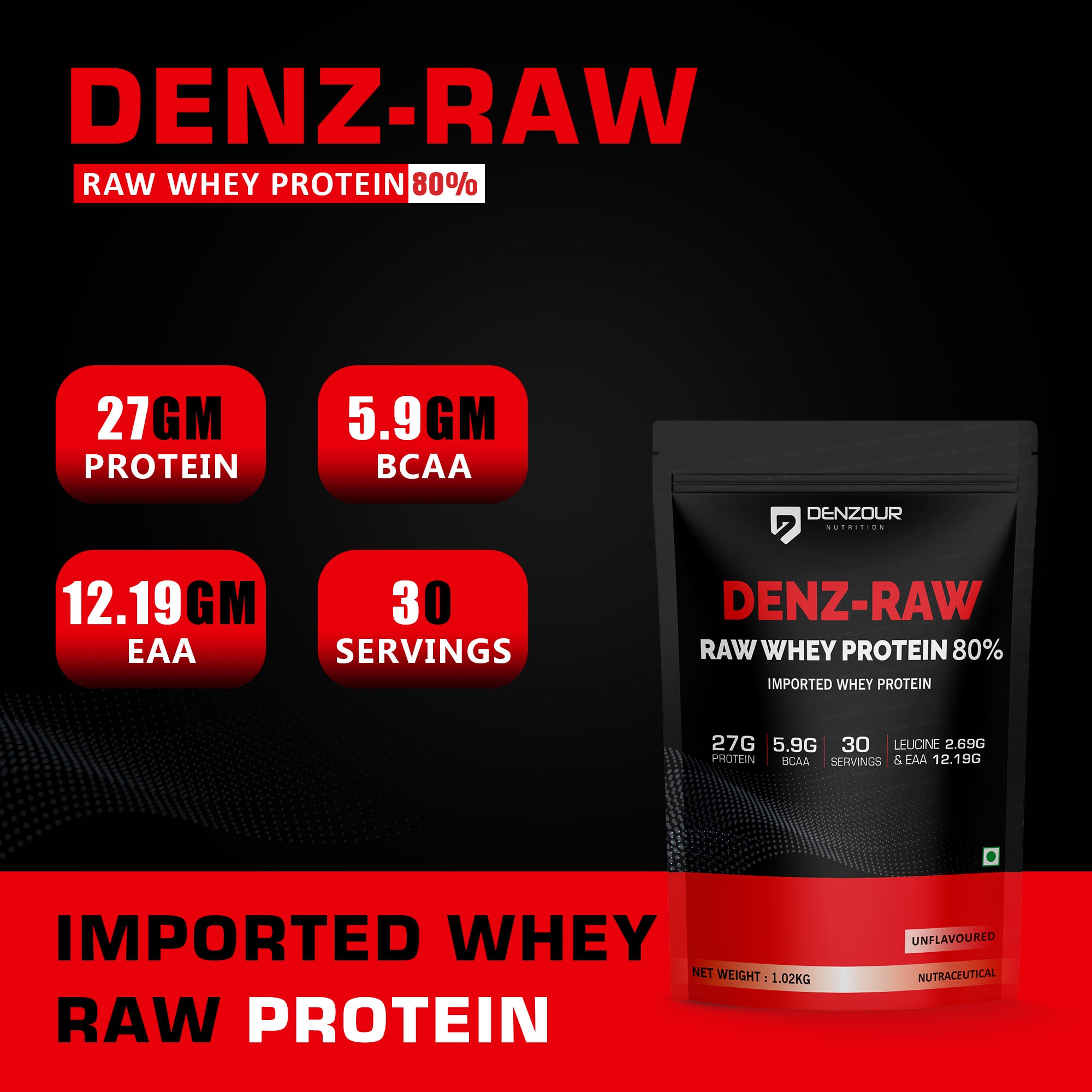 Denz-Raw 80% Whey Protein