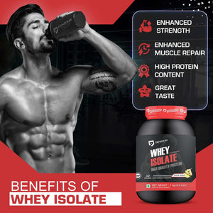 Denzour Whey Isolate Protein Powder 1Kg | Post Workout Recovery | 27g Protein