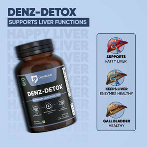 Denz Detox - 60 Capsules | Supports Liver Function | Vegan & Natural, 1000mg Nutraceutical