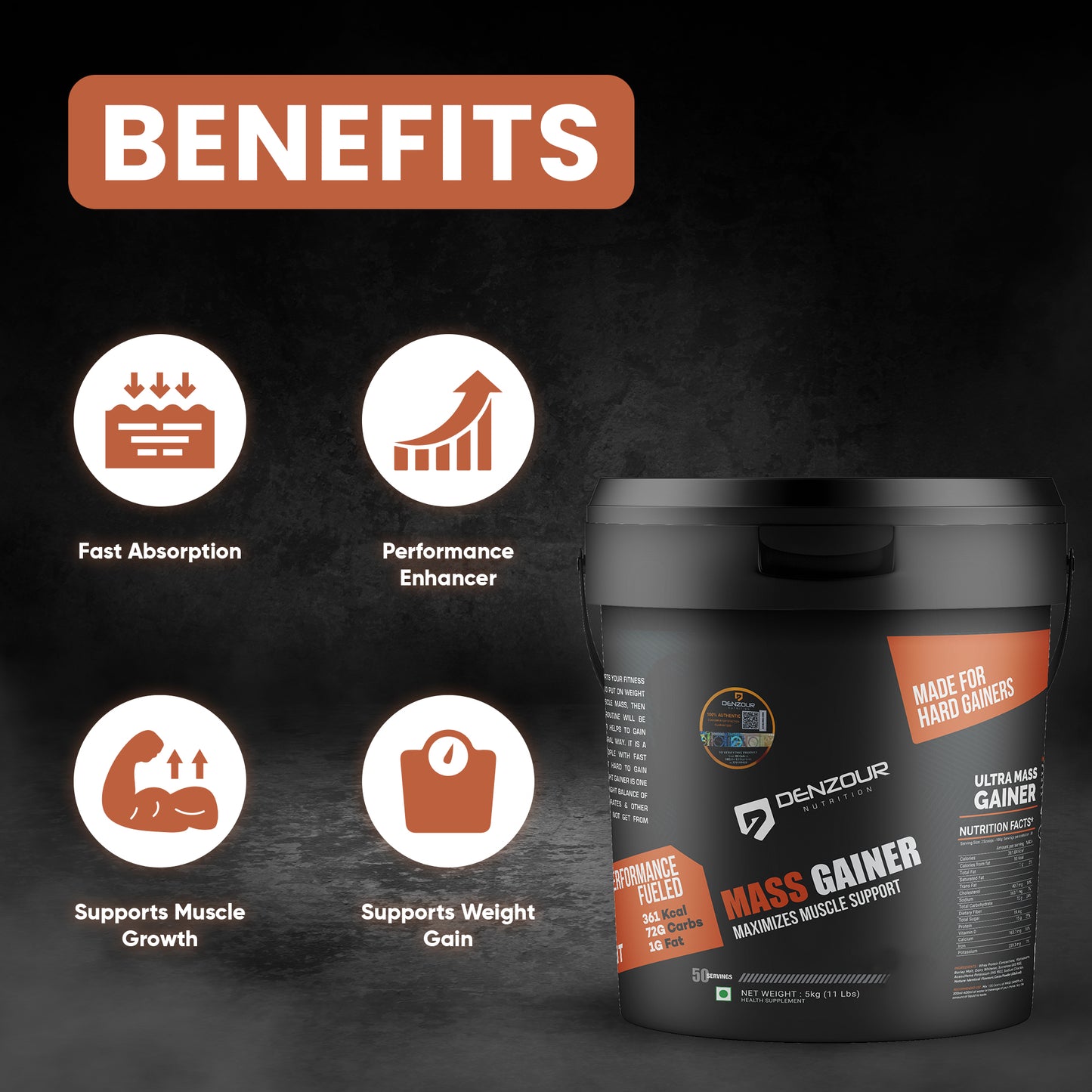Denzour Mass Gainer - 5Kg