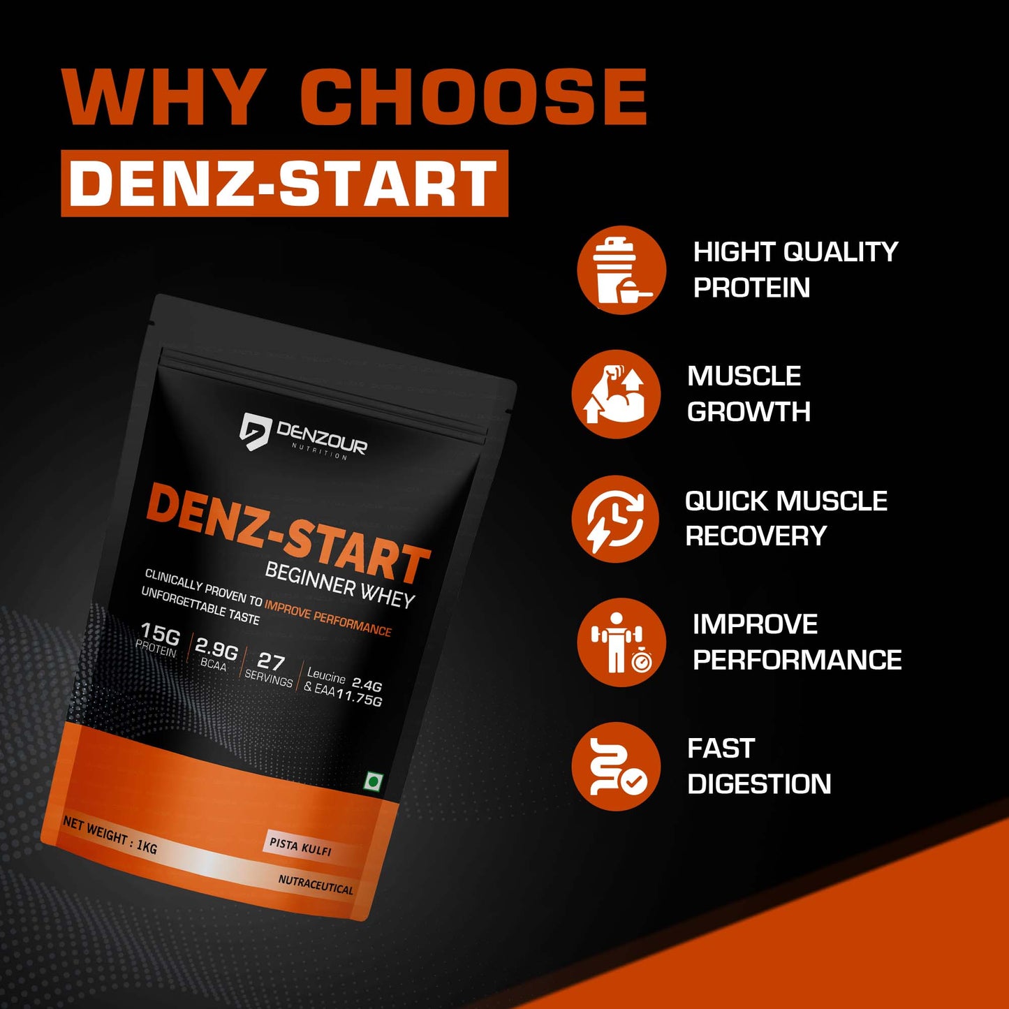 Denz-Start Whey Protein - 15g
