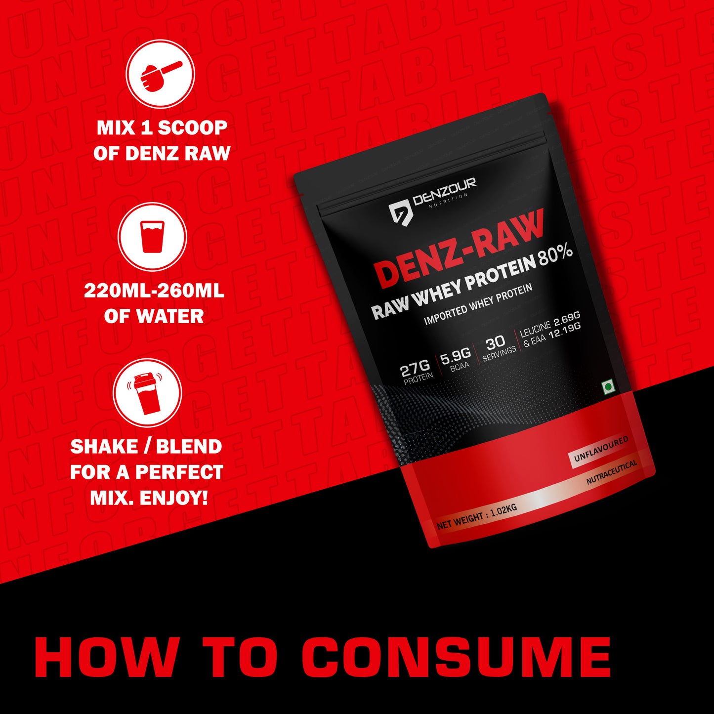 Denz-Raw 80% Whey Protein