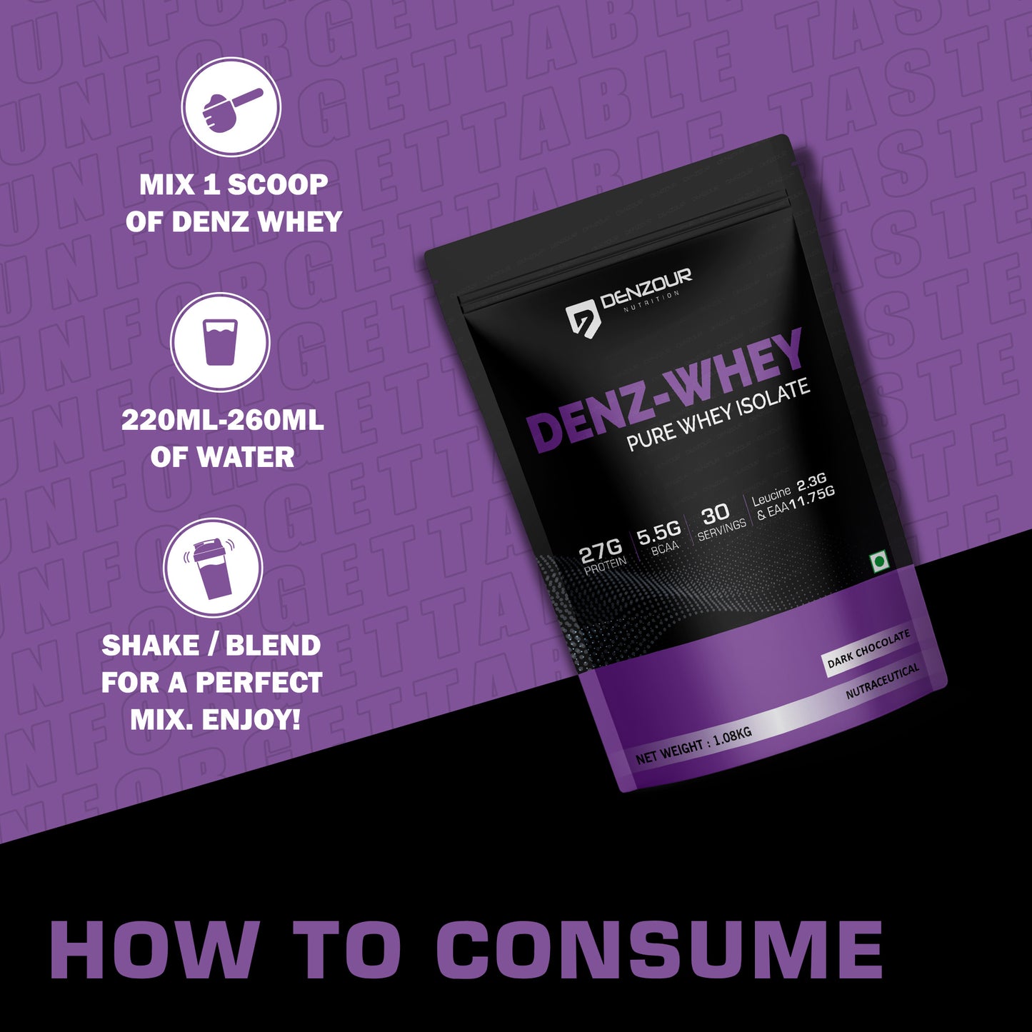 Denz-Whey Pure Isolate Protein - 27g