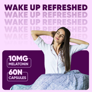 Sleep Denz Melatonin - 60 Capsules | Healthy Sleep Support | Vegan & Natural, 10mg Melatonin