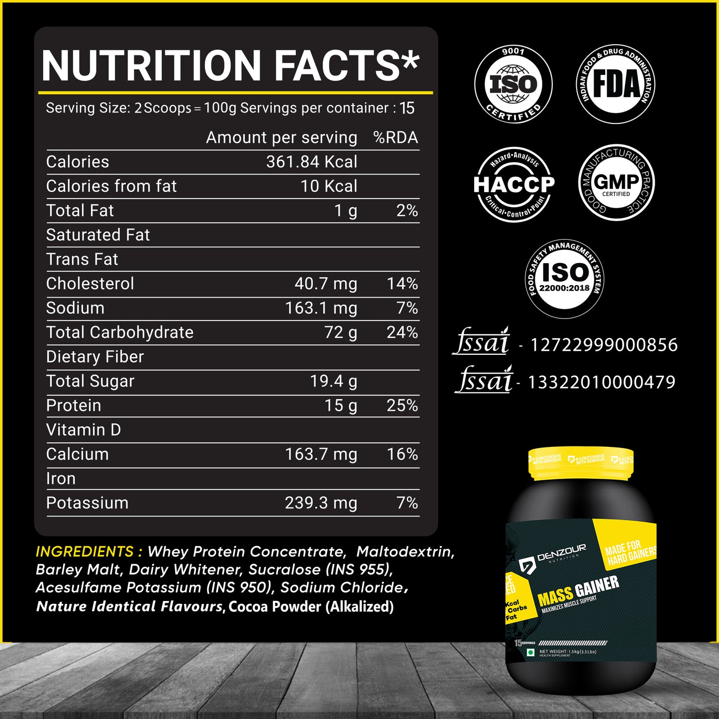 Denzour Mass Gainer - 1.5Kg