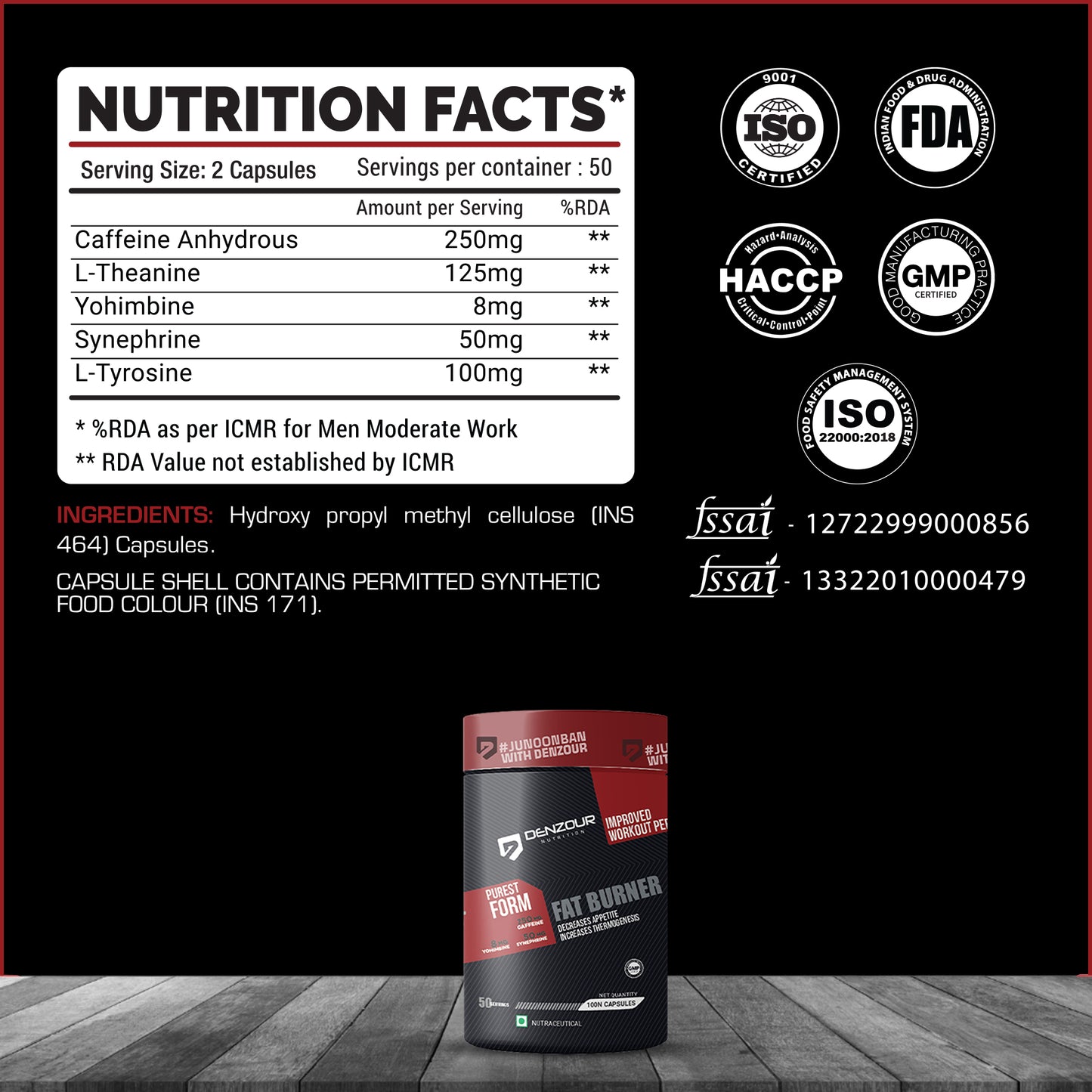 Denzour Fat Burner - 100 Capsules