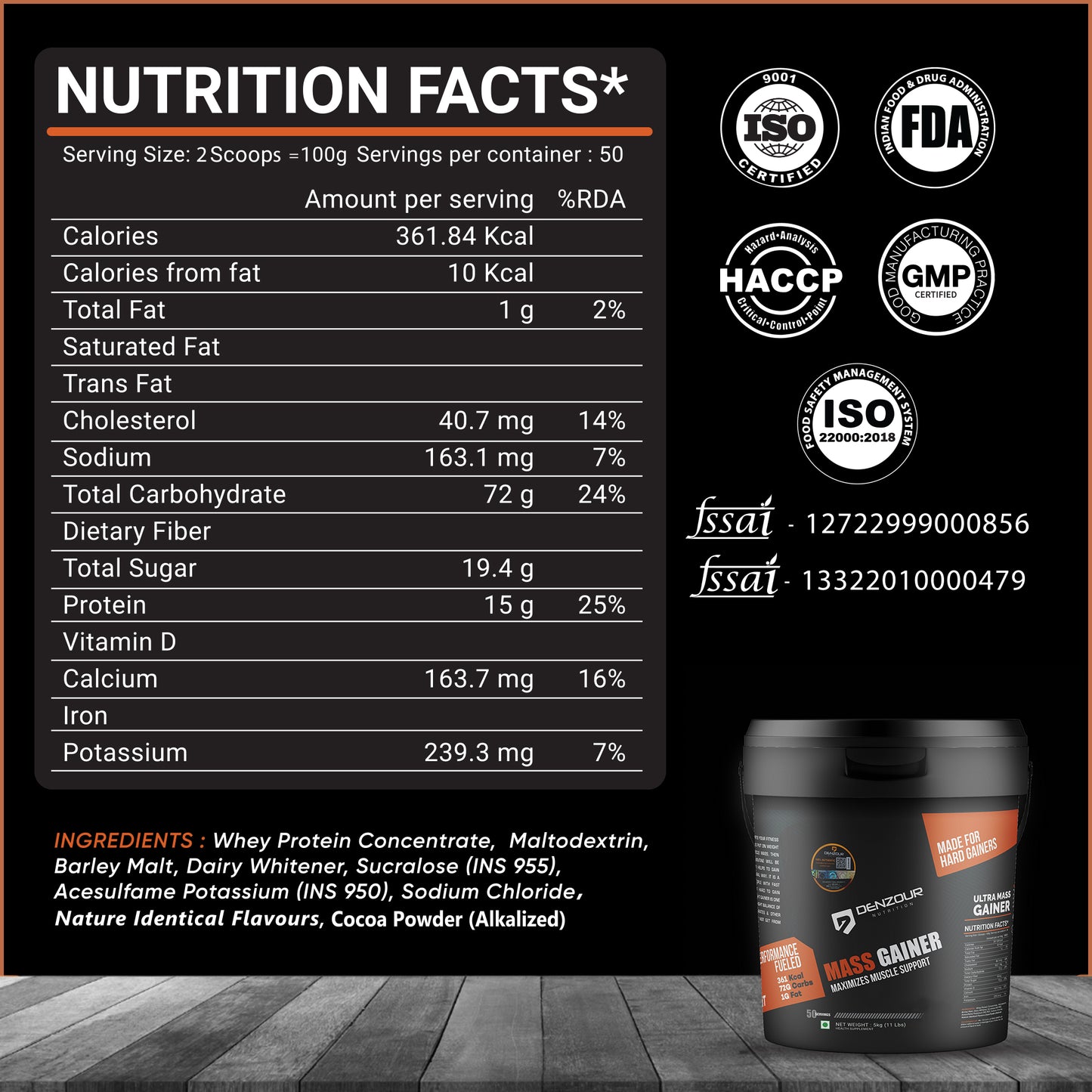 Denzour Mass Gainer - 5Kg
