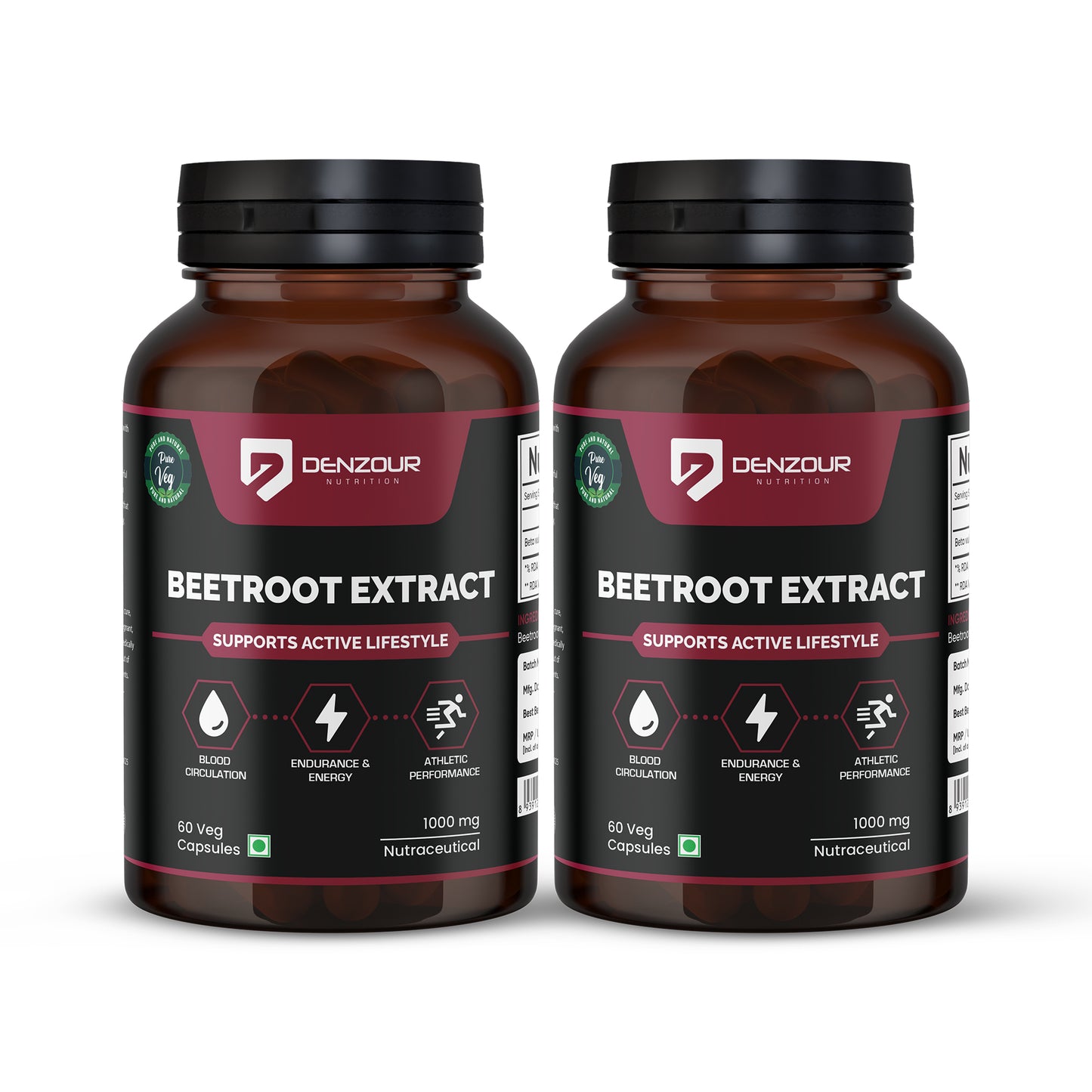 Denzour Nutrition Beetroot Extract Capsule | 1000mg Per Serving - 60 Capsule