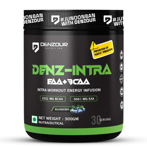 Denz-Intra BCAA + EAA Powder | Intra Workout | 3332mg BCAA & 6663mg EAA | Pure Veg