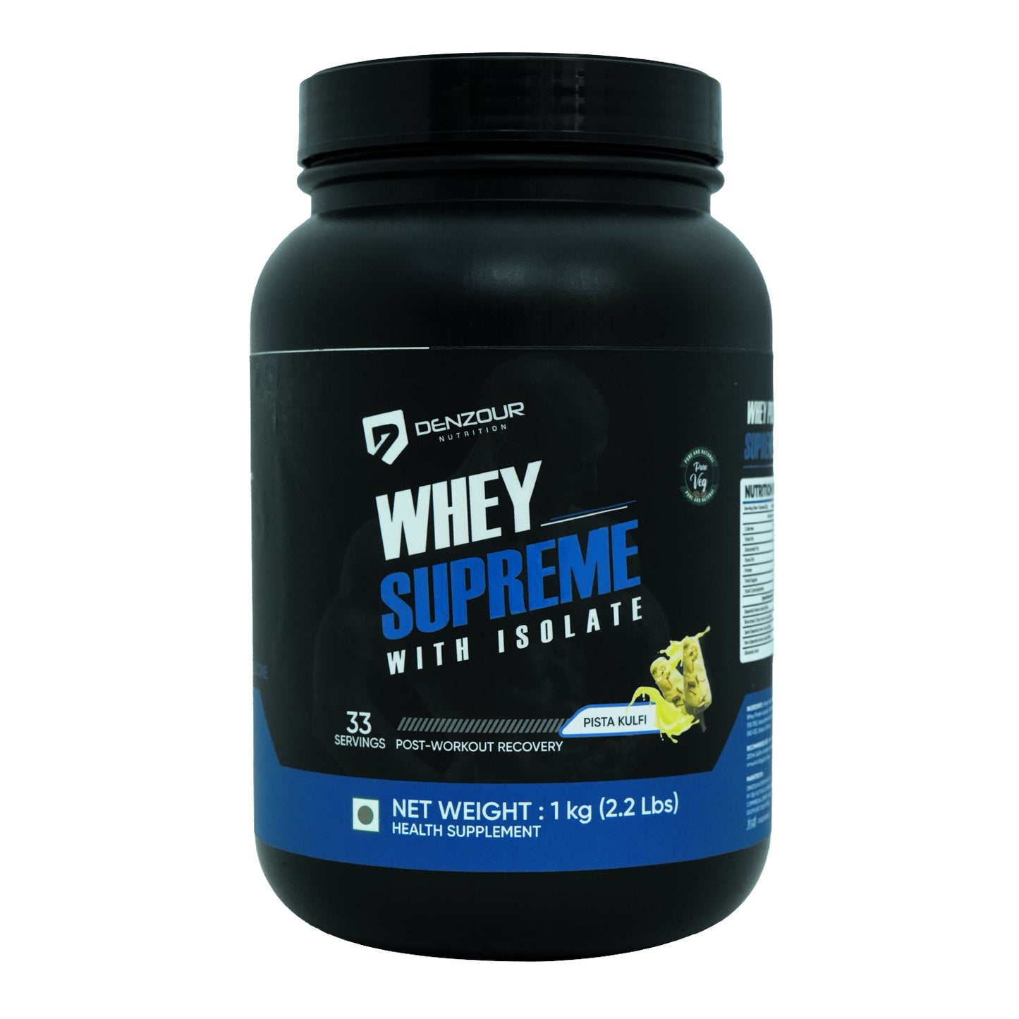 Denzour Whey Supreme with Isolate | 1 Kg & Servings 33