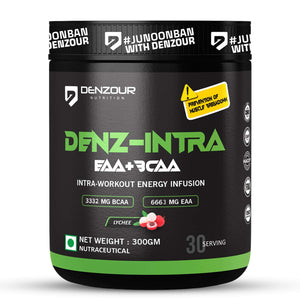 Denz-Intra BCAA + EAA Powder | Intra Workout | 3332mg BCAA & 6663mg EAA | Pure Veg