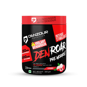 Den Roar Pre-Workout 300g | Quick Muscle Growth | 4500mg Beta - Alanine & 250mg Caffeine