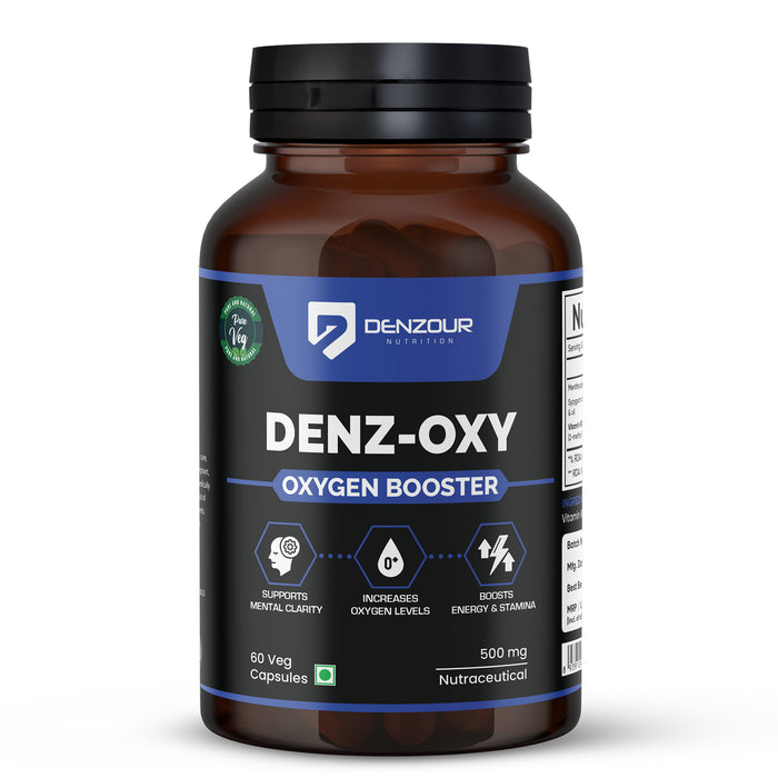 Denzour Nutrition Oxygen Booster 500mg | 60 Capsules | Boost Energy & Stamina