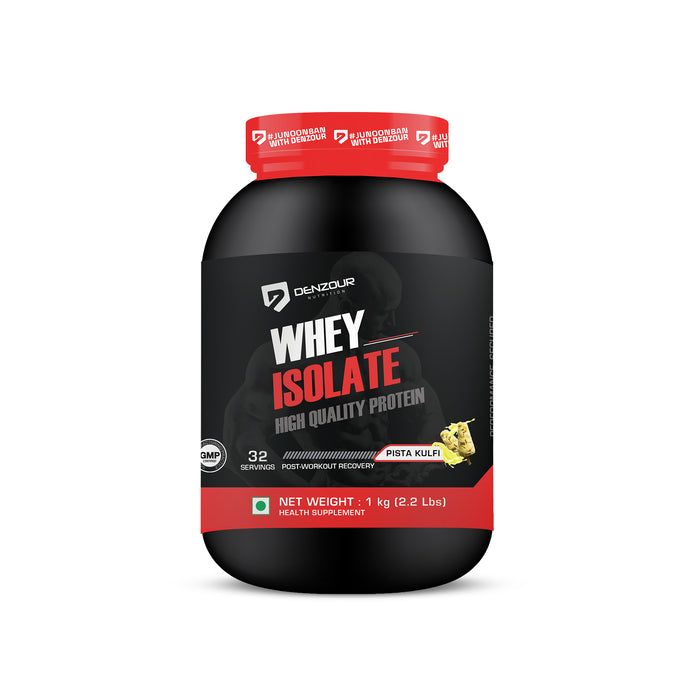 Denzour Whey Isolate Protein Powder 1Kg | Post Workout Recovery | 27g Protein