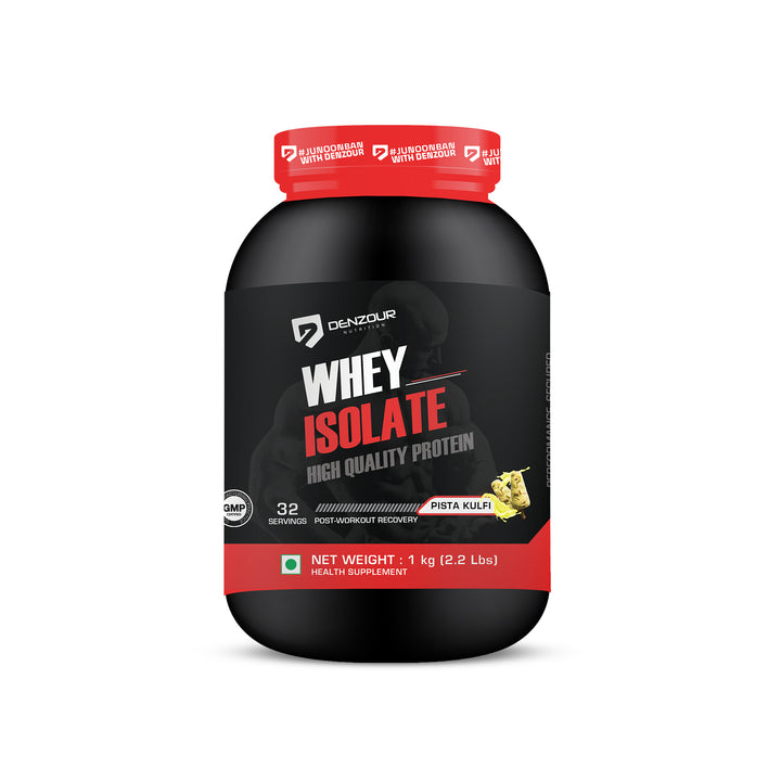 Denzour Whey Isolate Protein Powder 1Kg | Post Workout Recovery | 27g Protein
