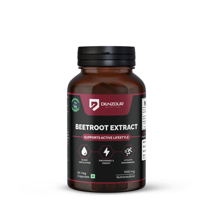 Denzour Nutrition Beetroot Extract Capsule | 1000mg Per Serving - 60 Capsule