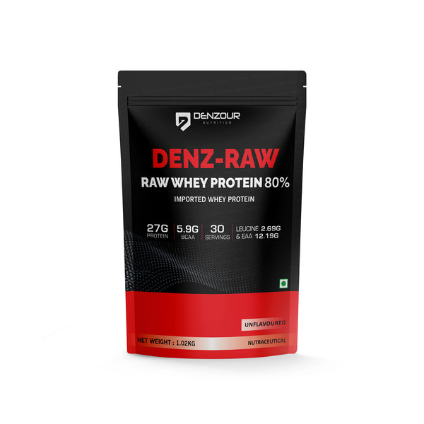 Denzour Nutrition Denz-Raw 80% Whey Protein Powder, 1 KG