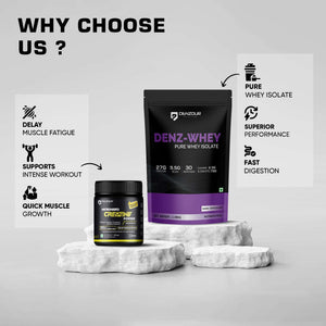 Denzour Nutrition Whey Isolate + Creatine Powder Combo