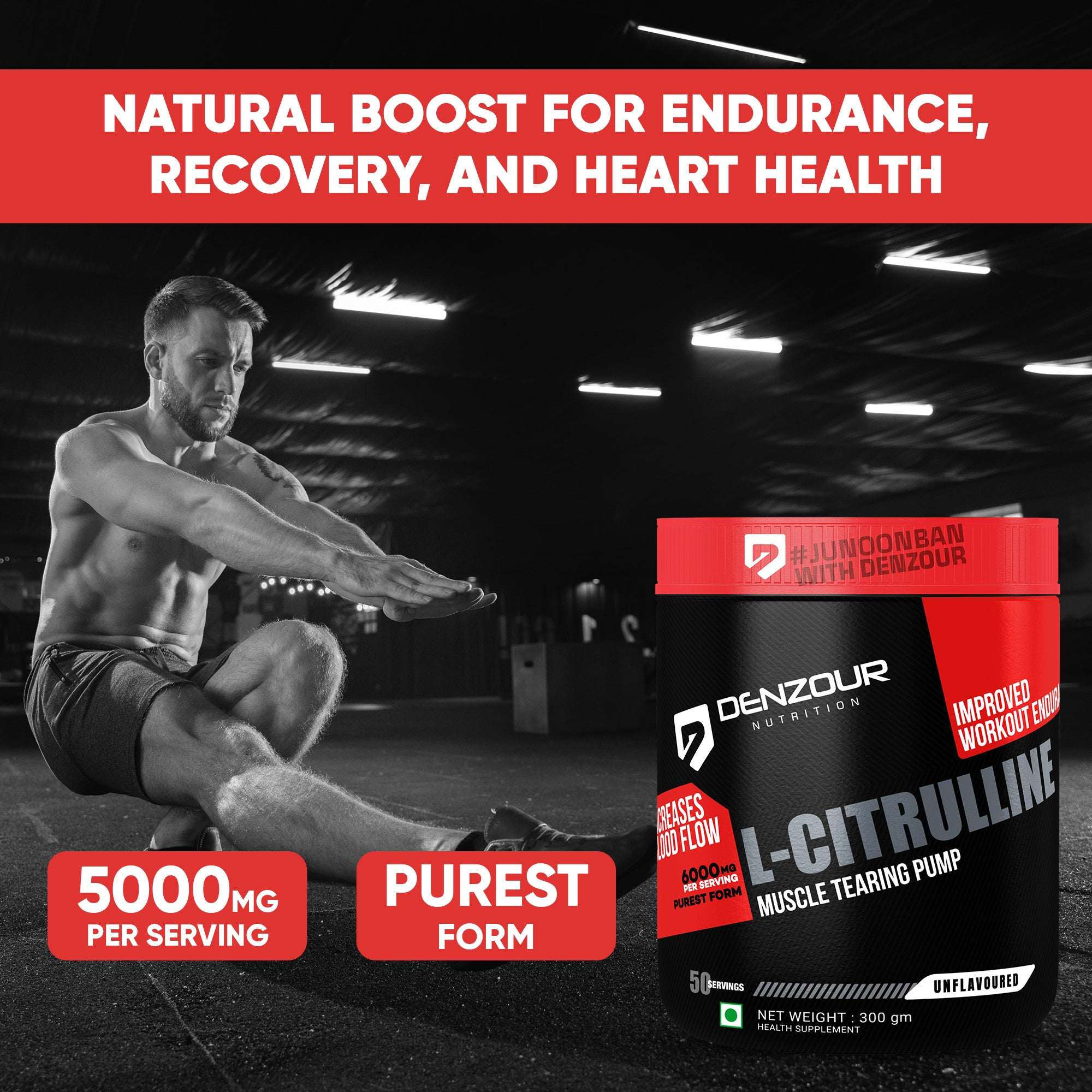 Denzour L-Citrulline - 300g | Muscle Tearing Pump | 6g Per Serving & Unflavoured