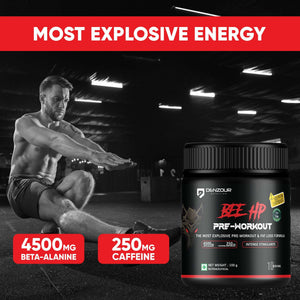 Pre Workout Powder 250mg Caffeine and 4500mg Beta-Alanine