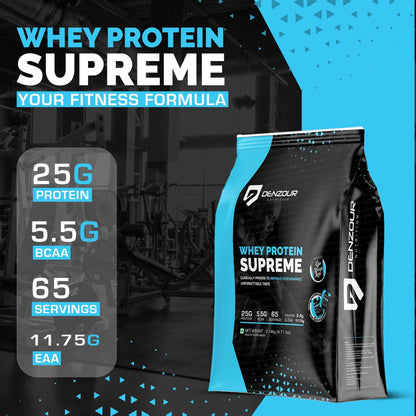 Denzour Whey Protein Supreme- 25g Protein | 2.14kg (4.71 Lb) & Servings 65