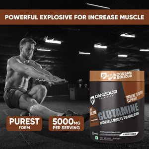 Denzour Glutamine Powder - 300g | Post Workout Recovery | Unflavoured & 5g Per Serving