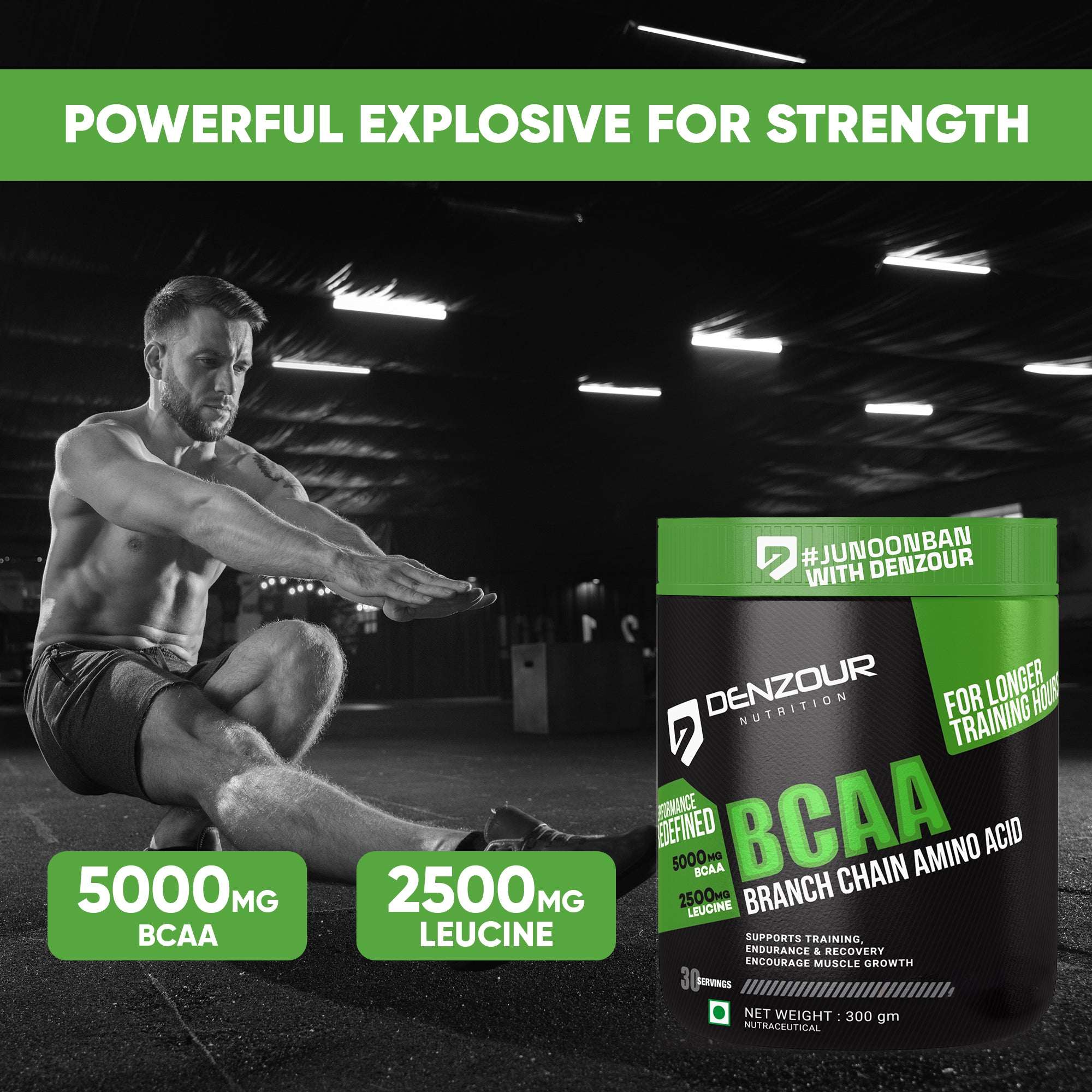 Denzour BCAA Intra-Workout - 300g | BCAA 5000mg & Leucine 2500mg
