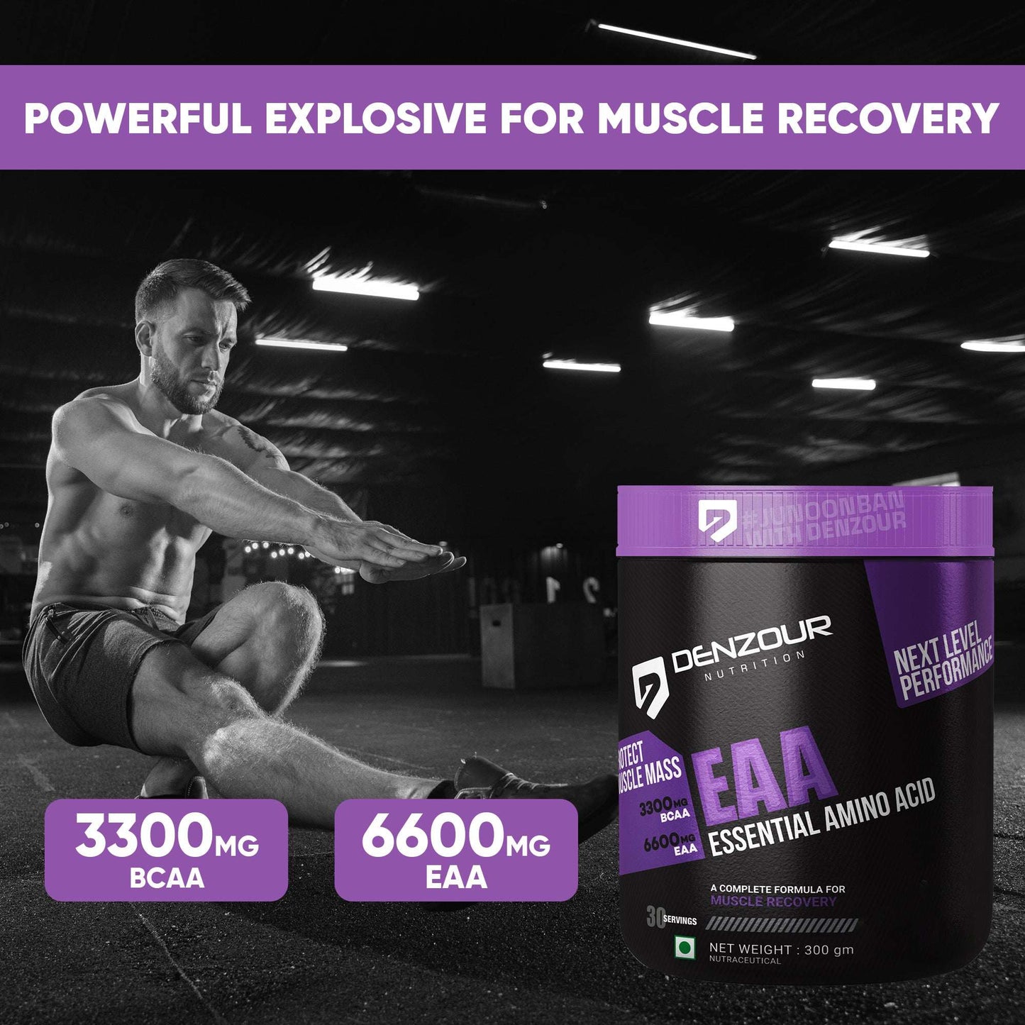 Denzour EAA Pre / Post / Intra Workout - 300g | 6600mg EEA & BCAA 3300mg