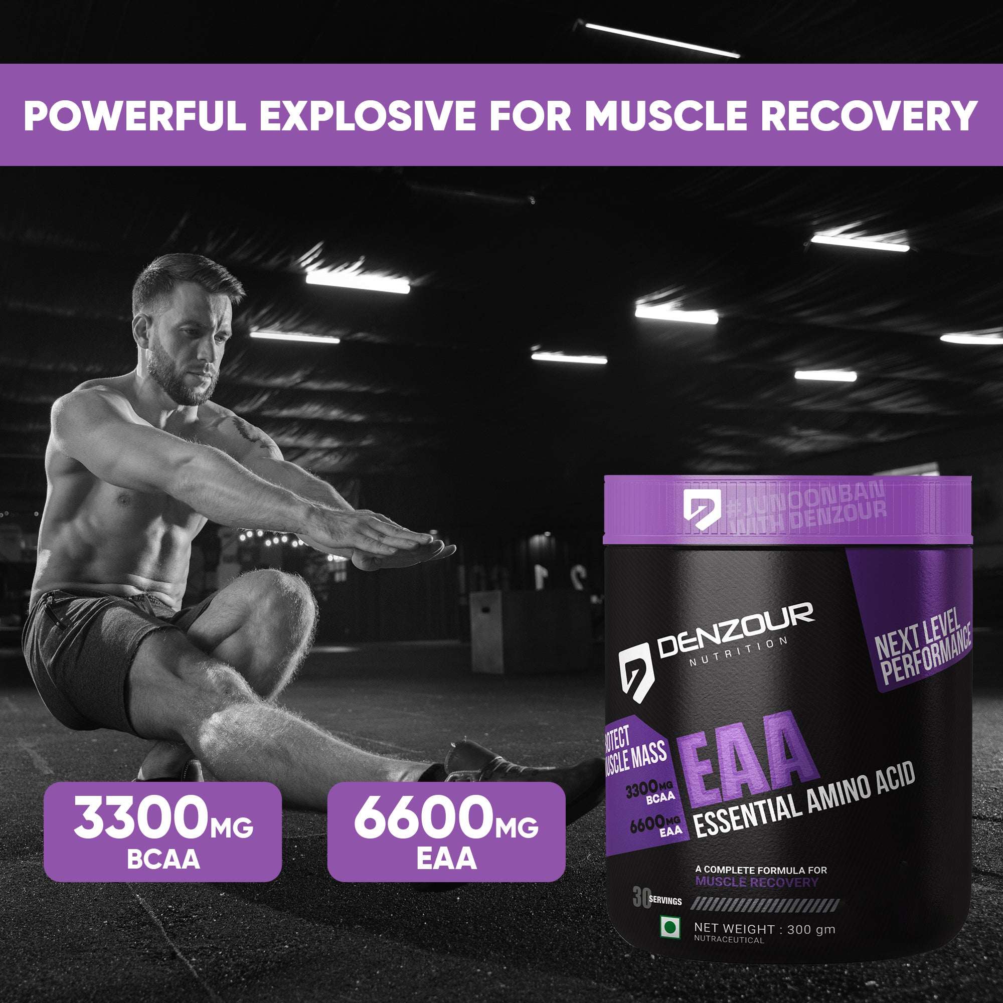 Denzour EAA Pre / Post / Intra Workout - 300g | 6600mg EEA & BCAA 3300mg
