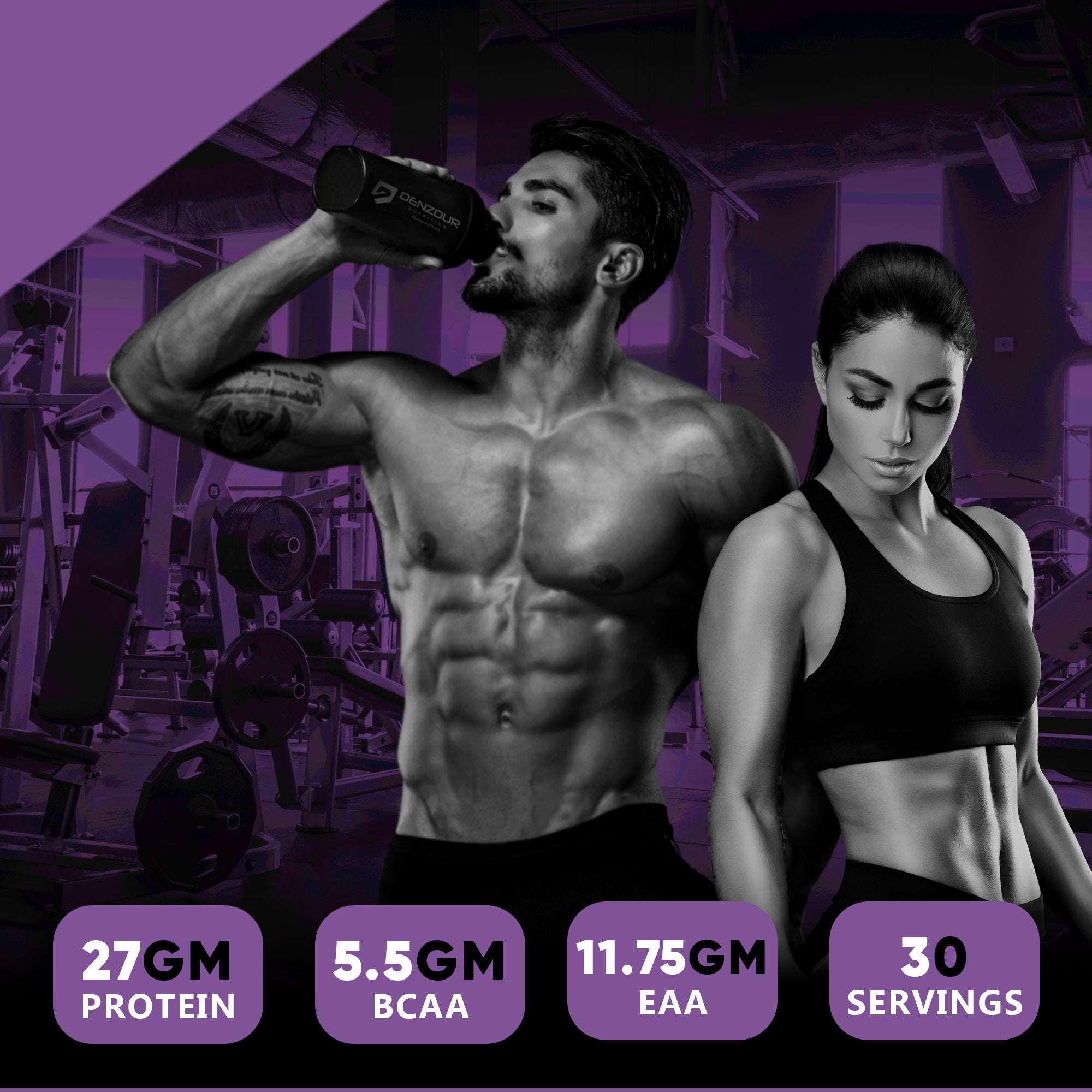 Denzour Nutrition Whey Isolate + Creatine Powder Combo