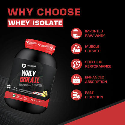 Denzour Nutrition Whey Isolate Protein Powder, 1Kg