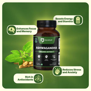 Ashwagandha Capsules - 60 | Organic Extract | Reduces Stress & Anxiety 1000mg