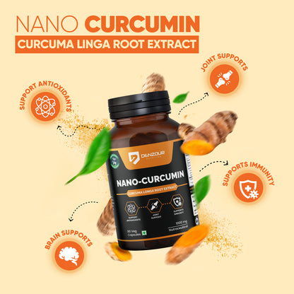 Denzour Nutrition Nano-Curcumin with 95% Curcuminoids - 60 Capsules