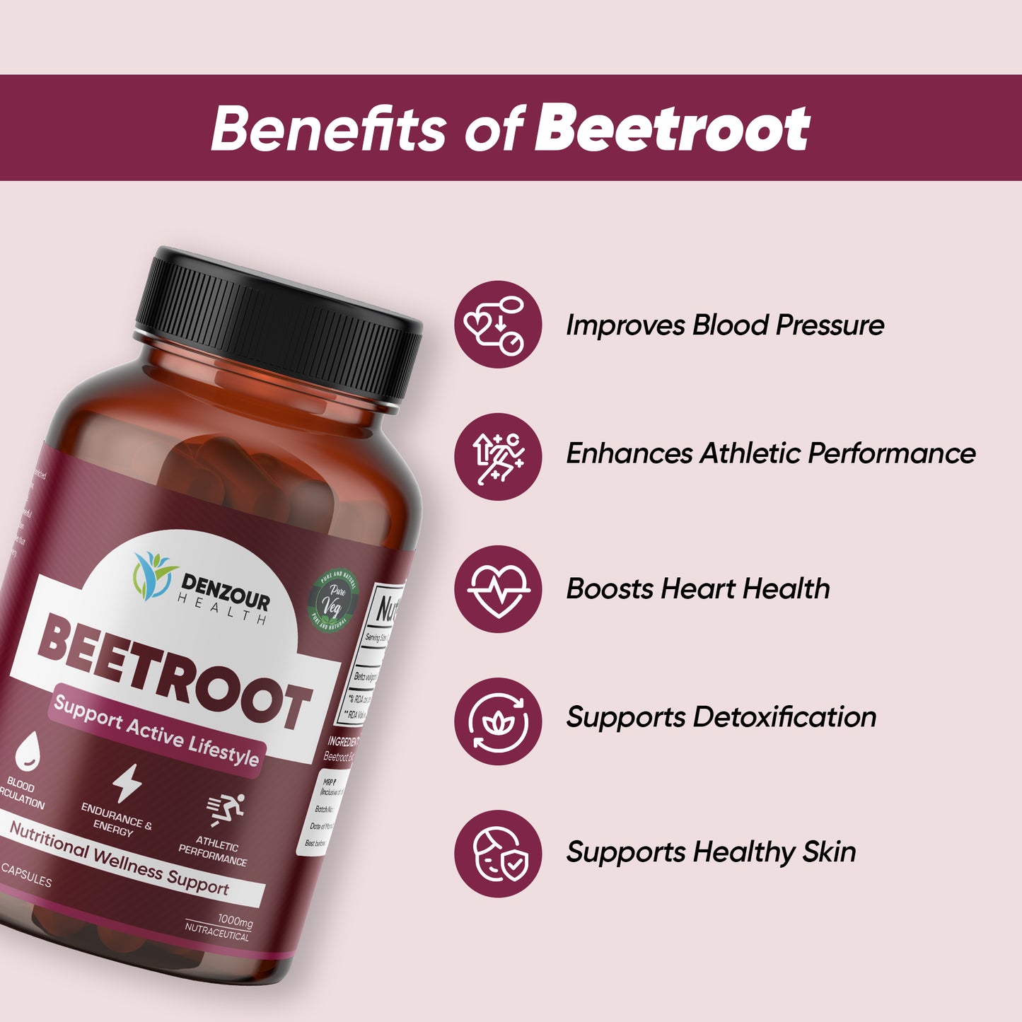 Denzour Health Beetroot - 60 Capsules