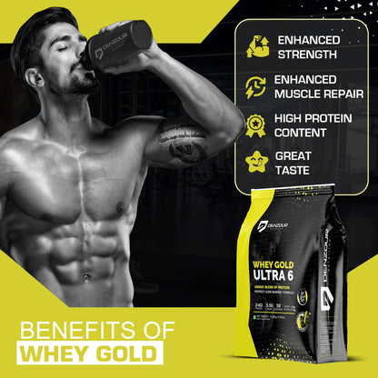 Denzour Whey Gold Ultra 6 Protein Powder | Perfect For Lean Gaining