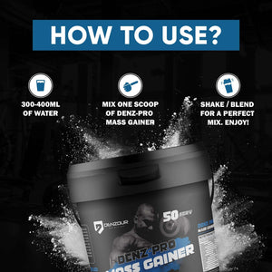 Denz-Pro Mass Gainer - 5Kg (11 Lb) | Muscle Growth Support | 15g Protein, 361 Kcal & 19.4g Sugar