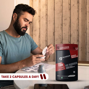Denzour Fat Burner - 100 Capsules | Lean Muscles Support | 250mg Caffeine, 50mg Synephrine