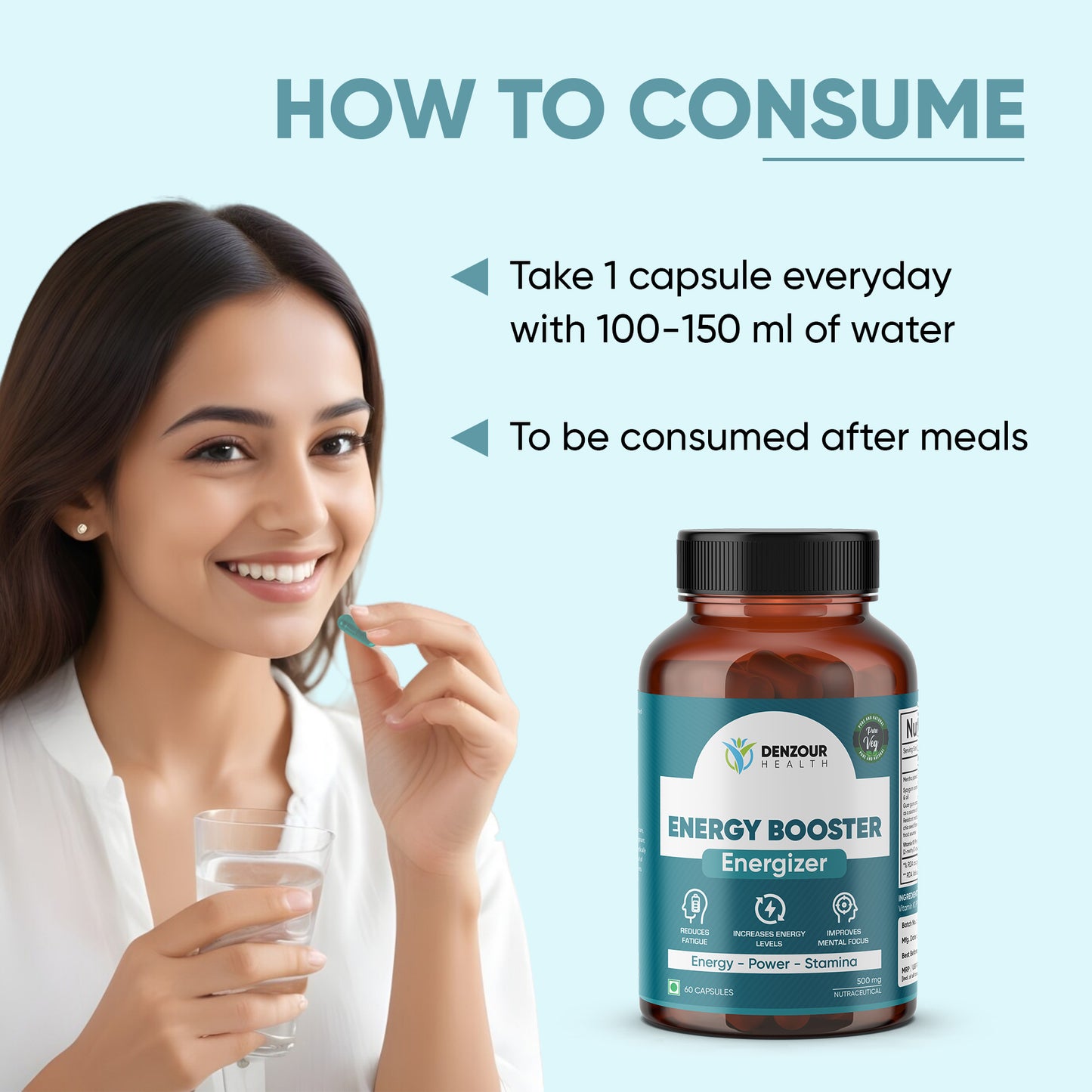 Denzour Health Energy Booster - 60 Capsules