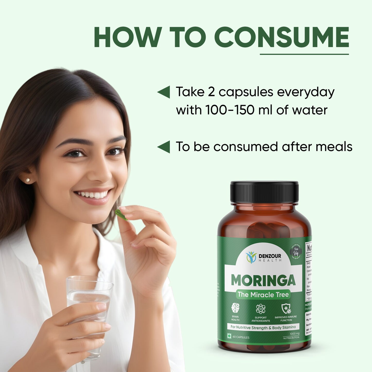 Denzour Health Moringa - 60 Capsules
