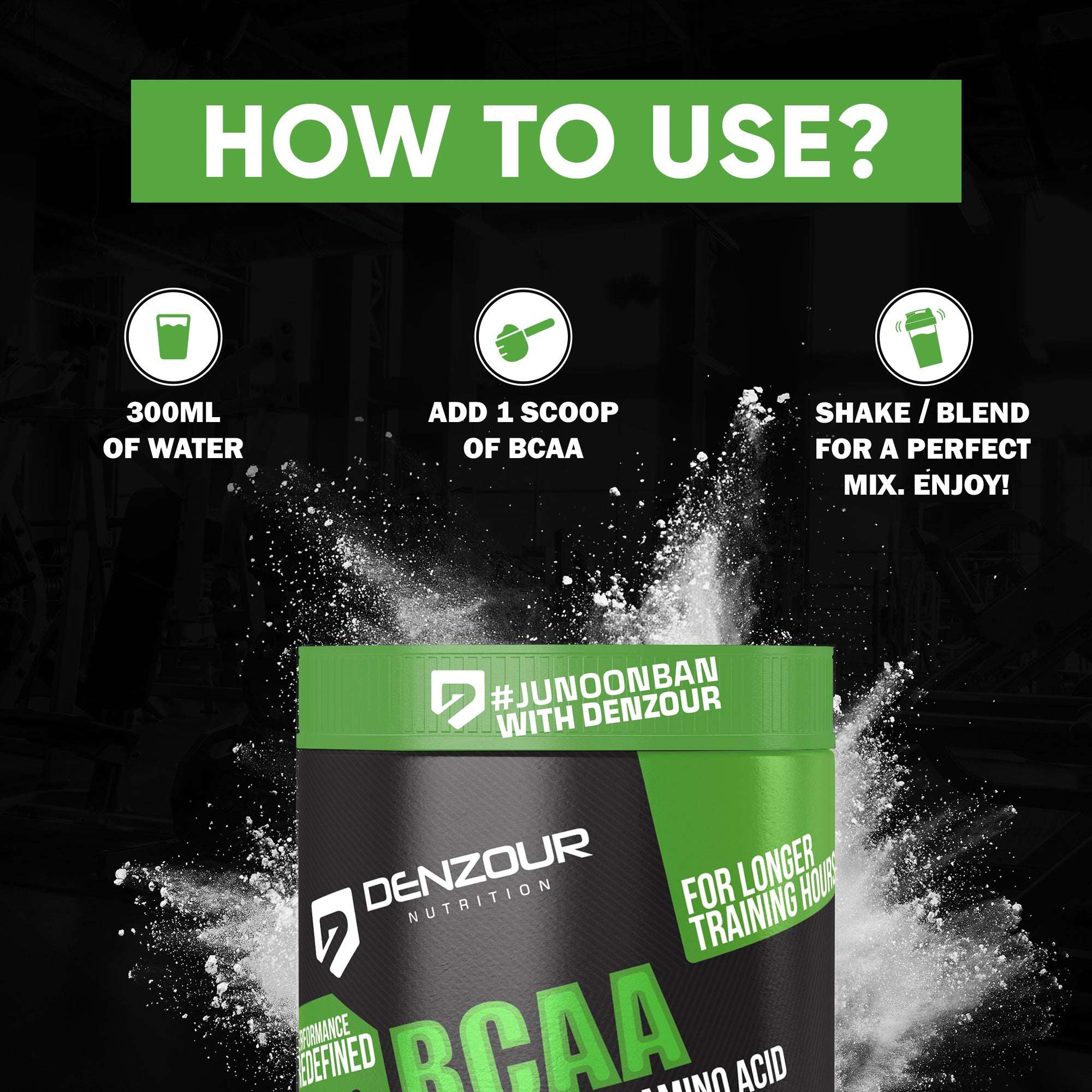 Denzour BCAA Intra-Workout - 300g | BCAA 5000mg & Leucine 2500mg
