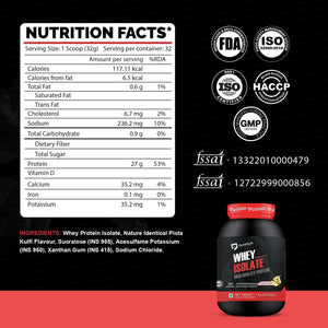 Denzour Whey Isolate Protein Powder 1Kg | Post Workout Recovery | 27g Protein