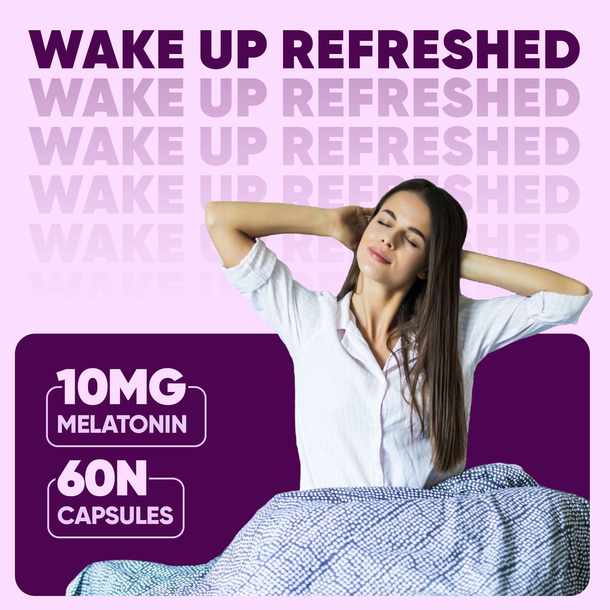 Sleep Denz Melatonin - 60 Capsules | Healthy Sleep Support | Vegan & Natural, 10mg Melatonin