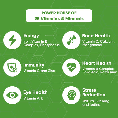 Denzour Multivitamin - 100 Capsules | 25 Vitamins & Minerals