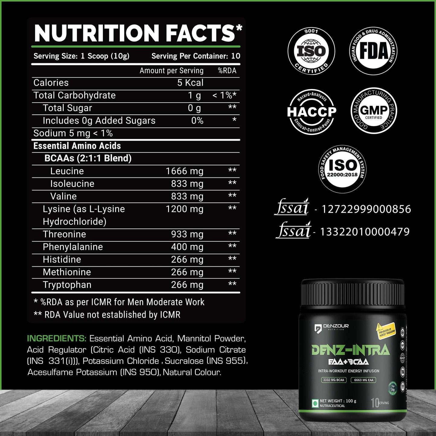 Denzour Denz-Intra supplement ( EAA + BCAA )