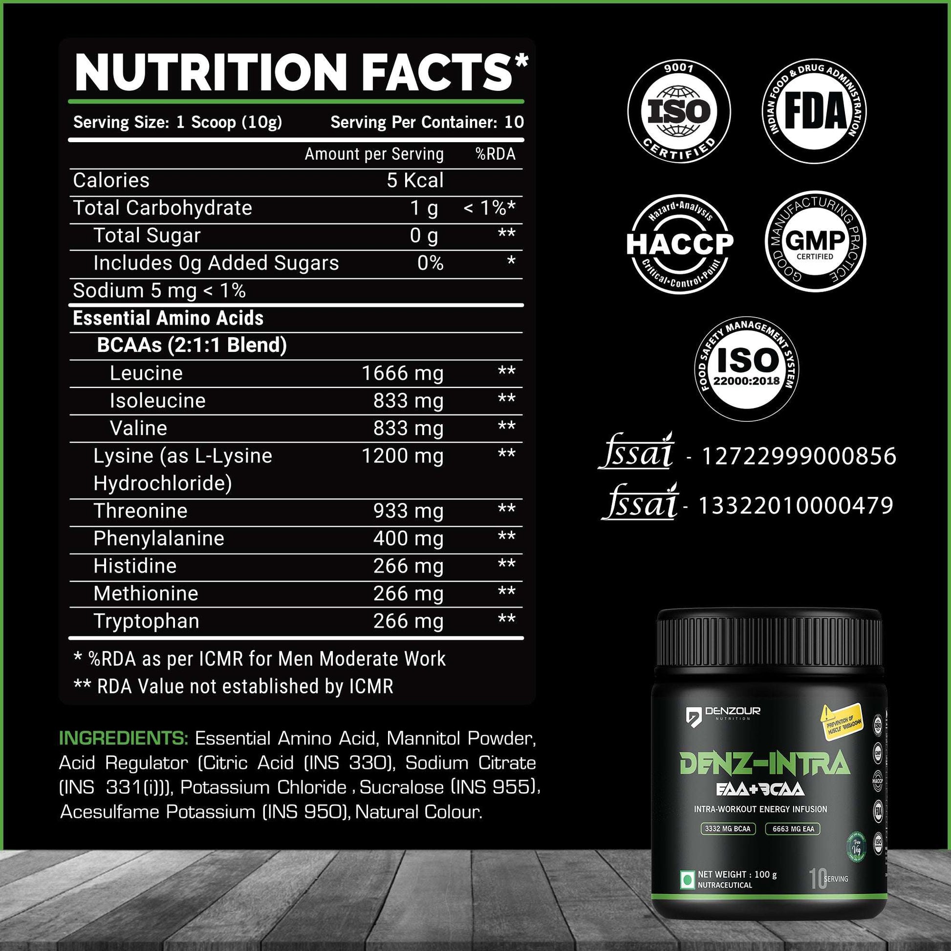 Denzour Denz-Intra supplement ( EAA + BCAA )